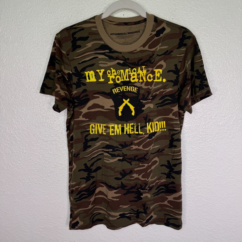 My Chemical Romance Shirt Mens XS Revenge Give Em Hell Camo Graphic Tee Y2K